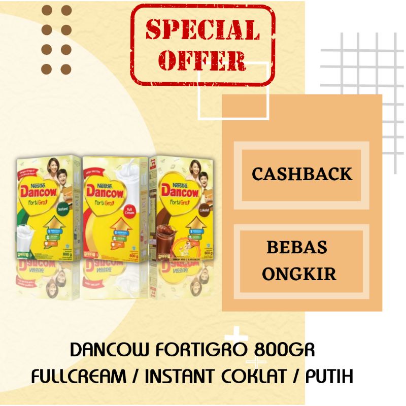 

DANCOW FORTIGRO FULL CREAM COKLAT PUTIH 780GR SUSU BUBUK ANAK NESTLE DANCOW 6-12 TAHUN