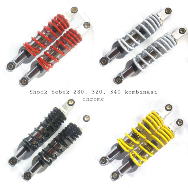 SHOCK BREAKER SUPRA REVO JUPITER VEGA 280, 320, 340 MM KOMBINASI CHROME (CB-015)