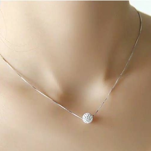 Medan Termurah kd11 Korean style Kalung Kristal Titanium Import Beauty