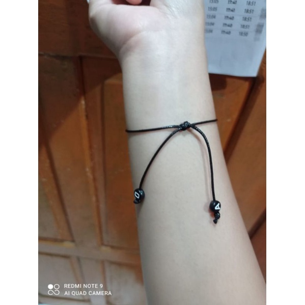 COSTUM GELANG ETNIK TERBARU ( 1 GELANG 2 INISIAL) TALI KOREA MOTE PIPIH BULAT gelang etnik / gelang model terbaru / gelang persahabatan / gelang teman / gelang nama / gelang huruf / gelang Costum / gelang tali Korea / gelang lucu / gelang cantik