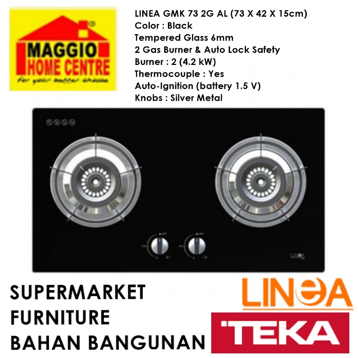 KOMPOR TANAM 2 TUNGKU - KOMPOR GAS BUILD IN - GMK 732G - TEKA