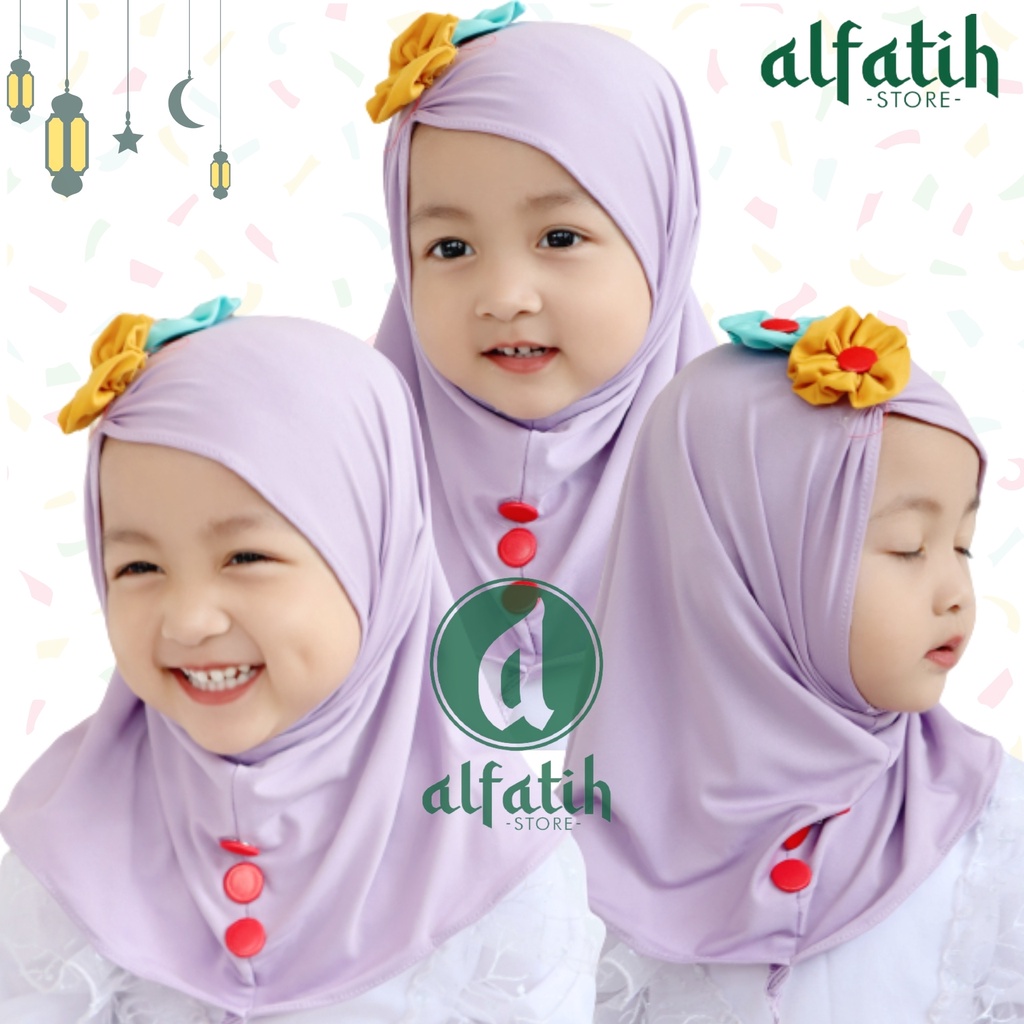 ALFATIH STORE / Jilbab Anak Fariza Kids Bunga Samping / Jilbab Anak Murah/ HIJAB ANAK / HIJAB BAYI