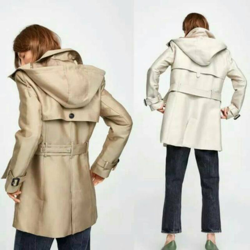 Jaket Wanita Zara LIGHTWEIGHT Trench Coat // Long Coat Jacket Original Branded