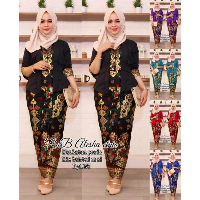 RnB ALESHA ETNIC BATIK DAN KEBAYA BAJU KONDANGAN KATUN MIX BALOTELI HIJAB CASUAL