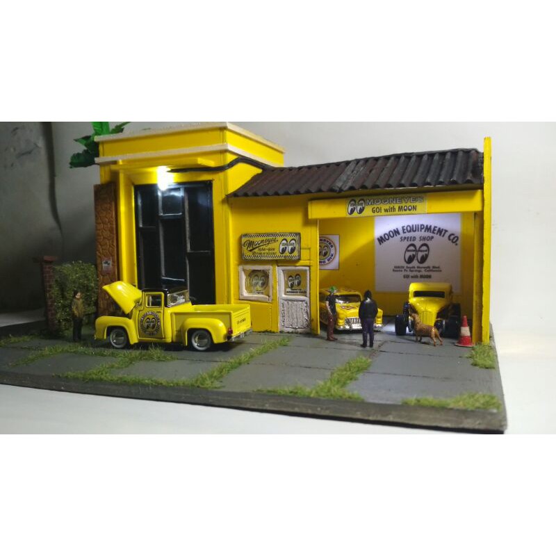 DIORAMA DIECAST HOTWHEELS MOONEYES USA GARAGE SKALA 64