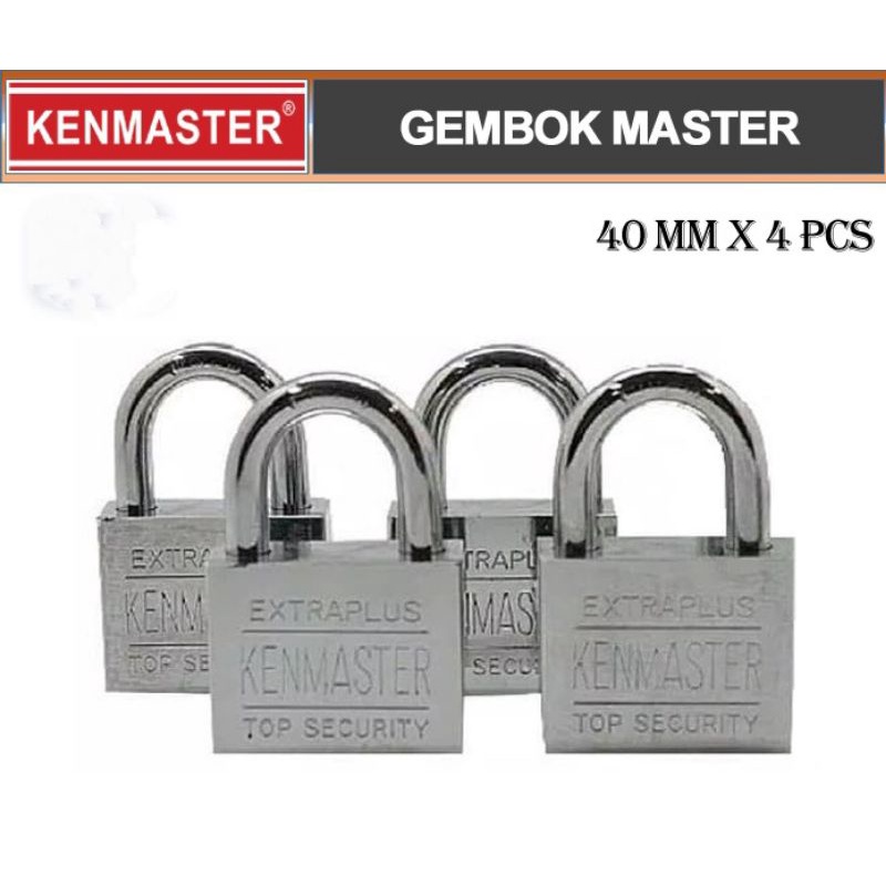 UK.40mm , isi Set 4 . Kenmaster , Kunci Gembok , Master Key