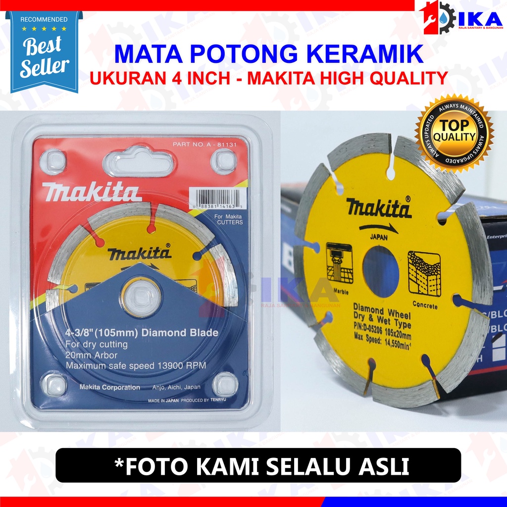 Mata Potong Keramik 4 inch Kering Basah Makita / Diamond Wheel Dry Wet Makita diamond cutting wheel 4&quot; inch turbo mata gerinda potong keramik basah &amp; kering