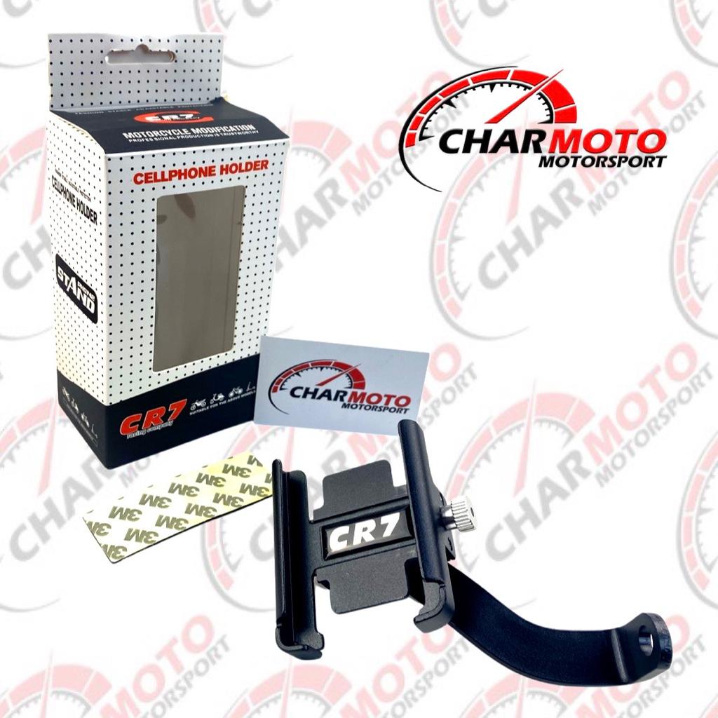 Holder Hp Spion Motor CR7 / Dudukan Handphone Aluminium Alloy / Pasang di Stang &amp; Spion - Charmoto