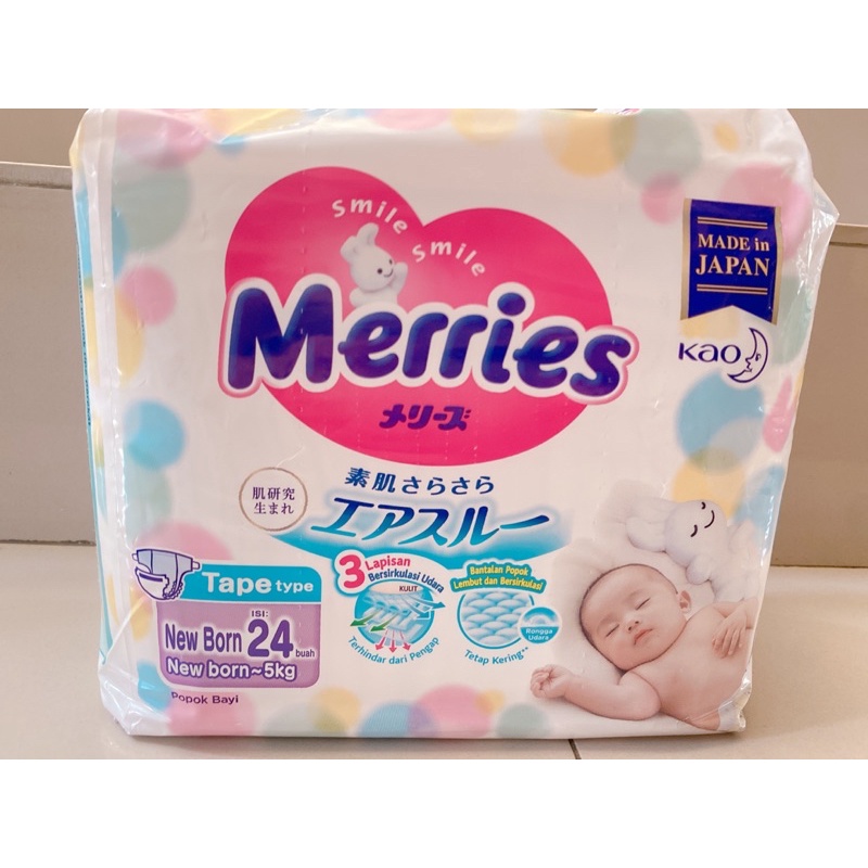 Merries premium tape perekat newborn bayi baru lahir nb nb24 s s24 m m22