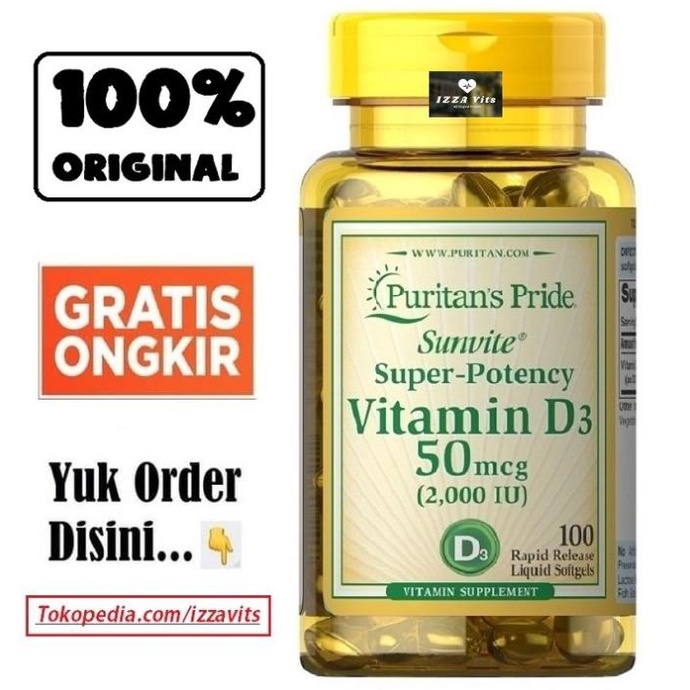 Puritans Puritan Vit D3 Vitamin D-3 D3 2000IU 2000 IU 100 sg Lc