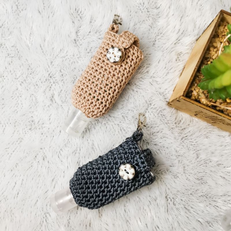 (BELI 6 GRATIS 1) Sarung / Pouch / Holder / Gantungan/ Tempat Hand Sanitizer Hand sanitizer rajut