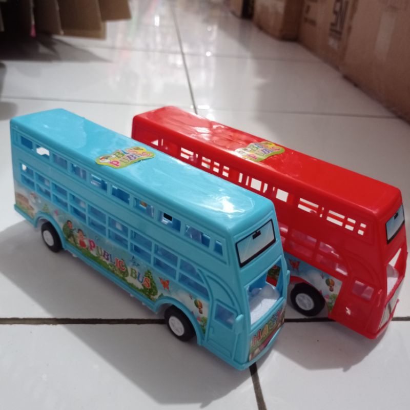 mainan mobil toya bus tingkat