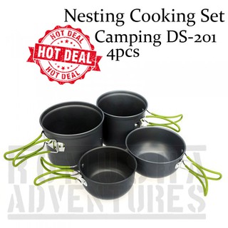 SY-201 Nesting Cooking Set Is 4set Alat Masak Camping Outdoor
