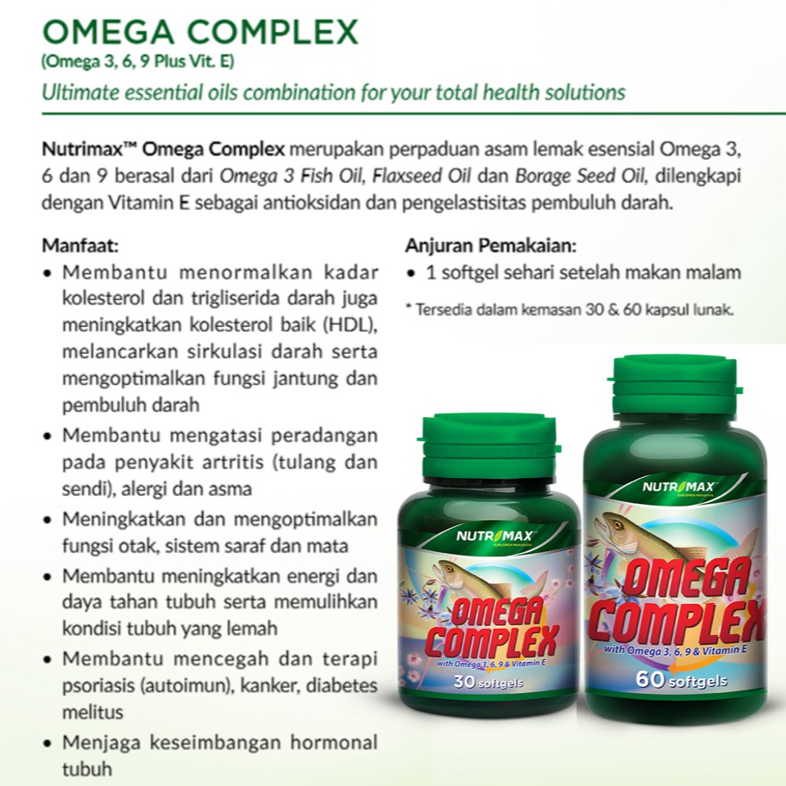 ORIGINAL Nutrimax Omega Complex 30s BPOM / Omega 3 Komplek / LEDI MART