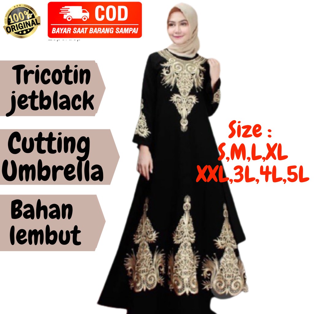 Gamis Abaya Jetblack / Abaya arab Original / Tricotin Jetblack