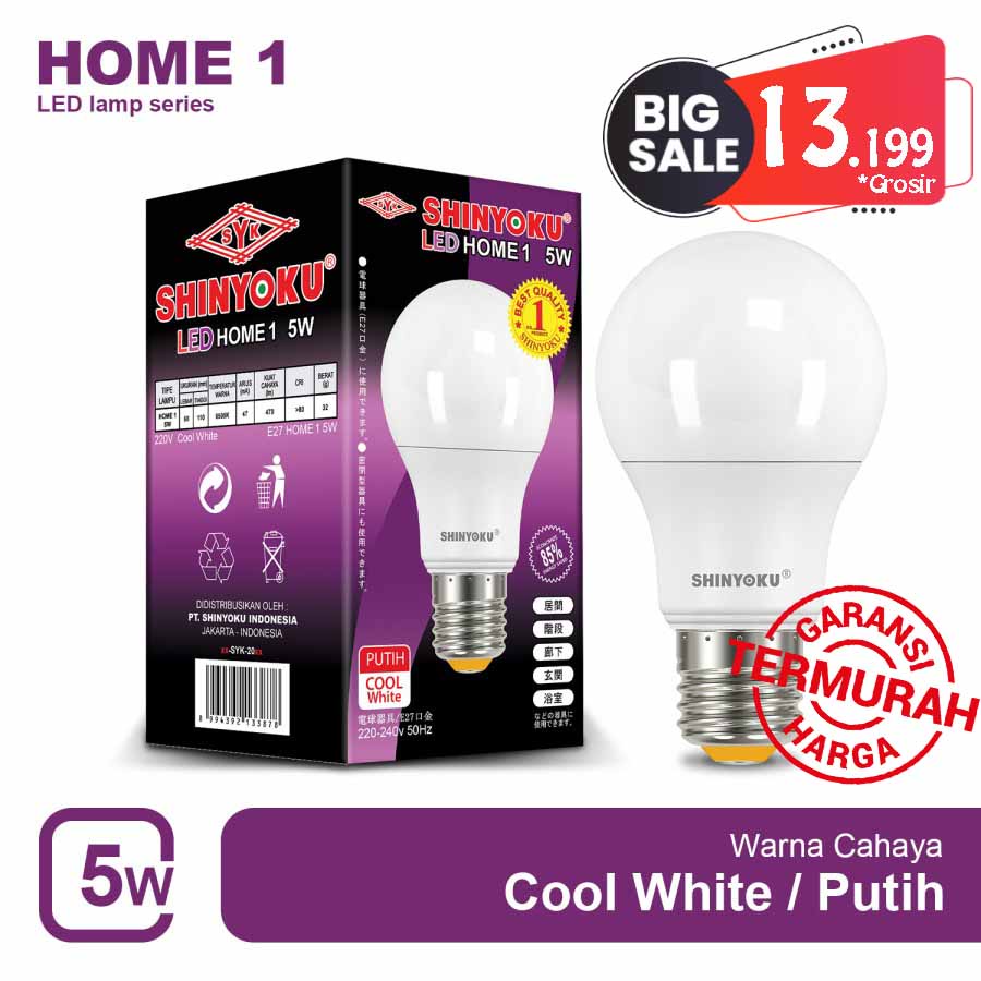 LAMPU LED 5W SHINYOKU - LED HOME 5W - LED SHINYOKU 5W