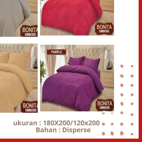 ☂ RC Bonita Embos Polos Sprei Bonita Ukuran King 180x200 Warna Lengkap ➺