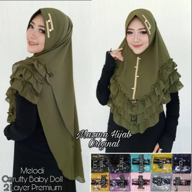 Mazma Hijab Khimar Cerutty babydoll premium 2 layer