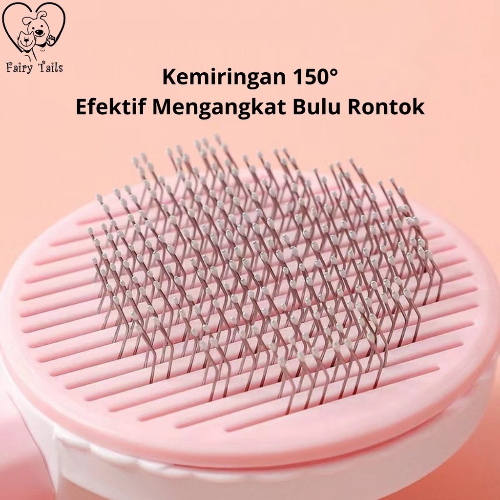 Sikat Sisir Bulu One Click Otomatis Untuk Anabul Anjing dan Kucing / Pet Comb Brush Grooming Cat Dog