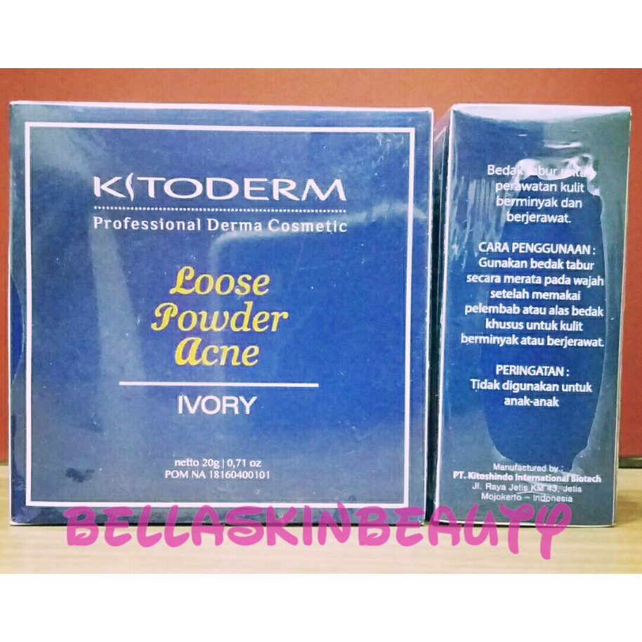 KITODERM LOOSE POWDER ACNE | BEDAK TABUR KULIT BERJERAWAT BPOM