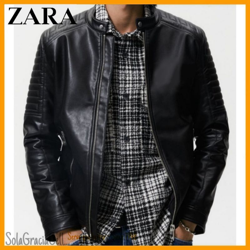 ZARA FAUX LEATHER BIKER JACKET - JAKET BIKER ZARA ORIGINAL