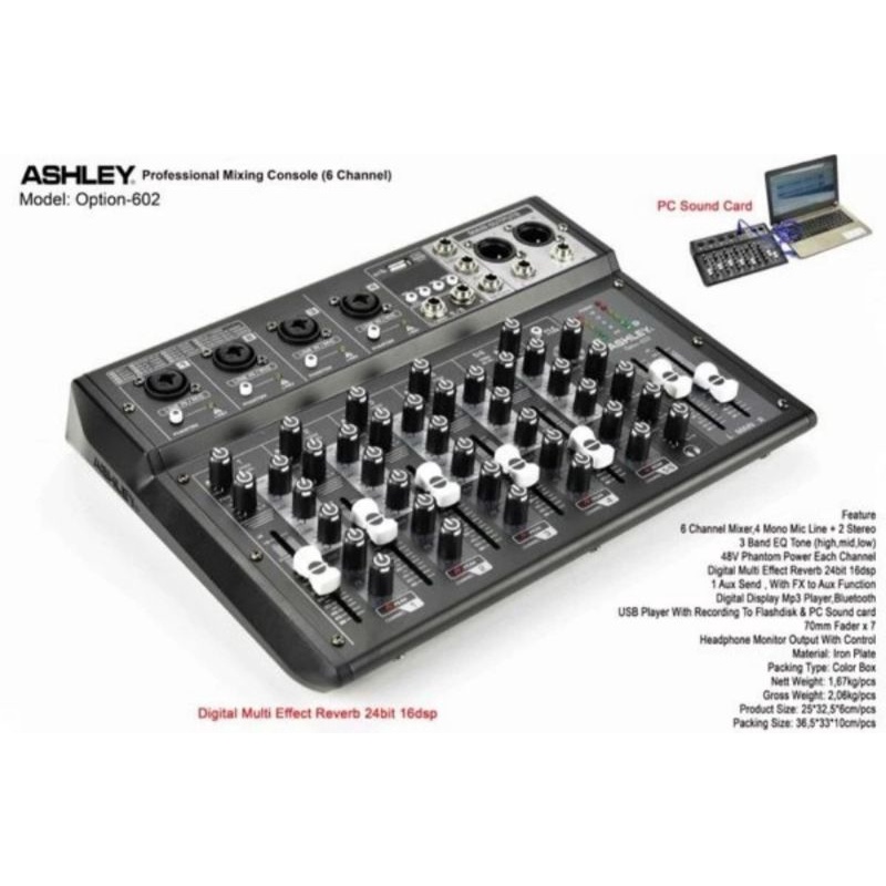 Mixer Ashley Option602 Ashley Option 602 Ashley Option-602 Mixer 6ch