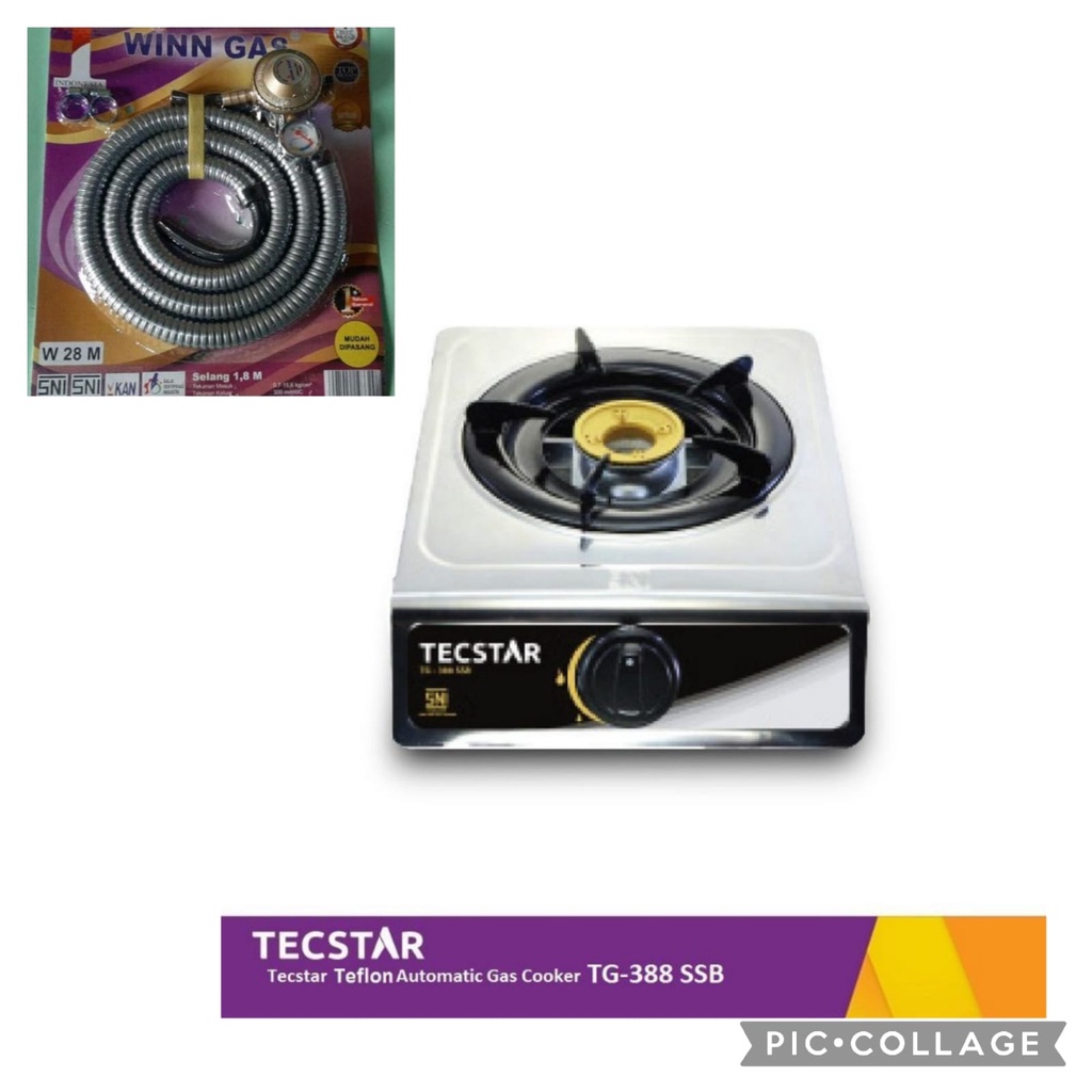 kompor tecstar / kompor tectar 1 tungku stainless steel 388 - CSY