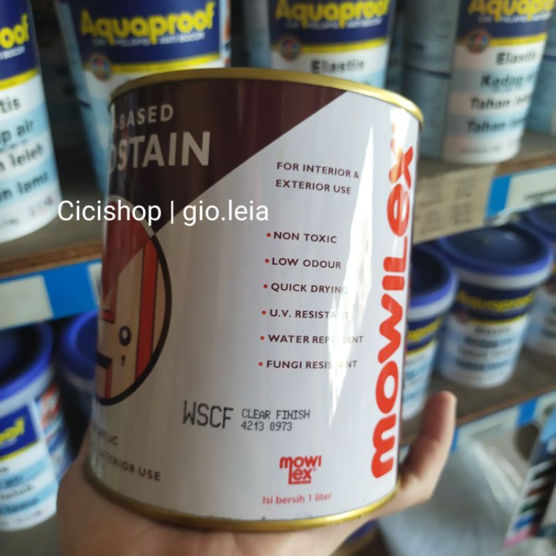 Mowilex woodstain clear finish wscf , pelitur bening, pelitur finish, politur kayu