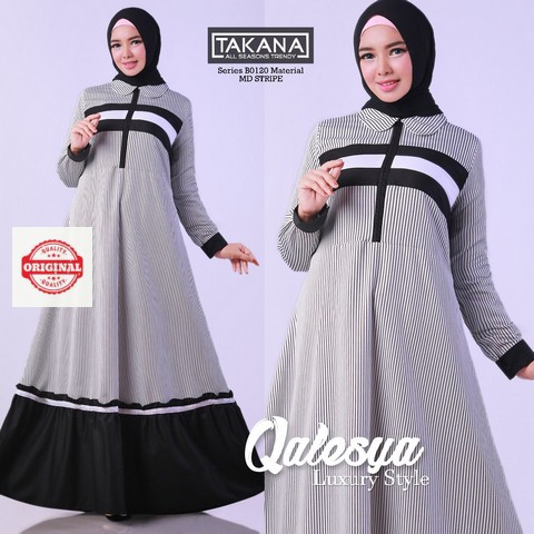 Maxi Dress Muslimah Modern Busui Zipper Qalesya by Takana