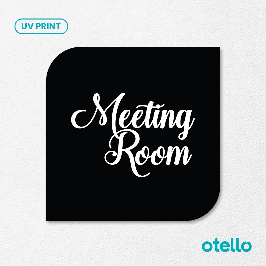 Tulisan Meeting Room Sign Board Akrilik Tempel Signage Dinding Papan Label Acrylic Restoran Wall Stiker Dinding Petunjuk Toko Cafe