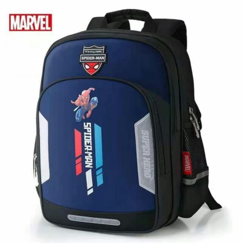 Disney Marvel Tas Sekolah untuk Anak Laki-laki Kapten Amerika Spider Man Ransel Ortopedi Bahu Siswa