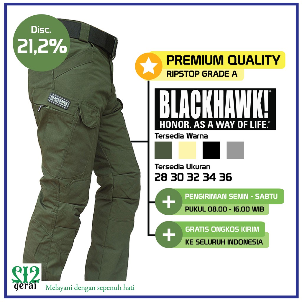 PREMIUM QUALITY Celana  Tactical  Blackhawk Shopee  Indonesia