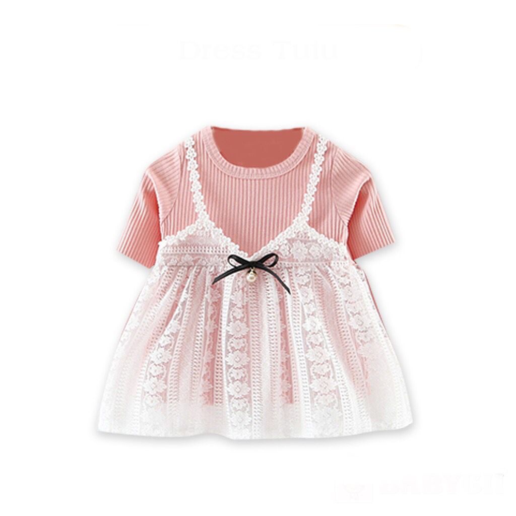 BARU! LIA017 - Dress Korea Bayi 0-2 tahun Perempuan Fashion Terlaris Baju Pesta Pergi Jalan