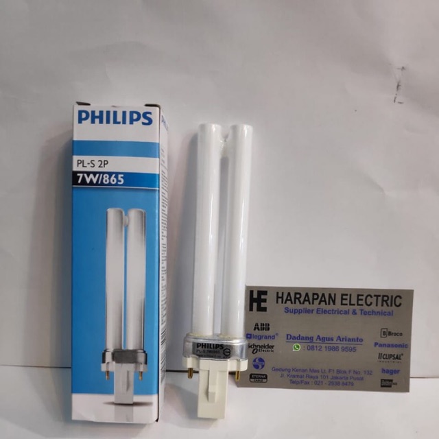 LAMPU PLS 7 watt / LAMPU PLS 7watt 865 / cahaya putih 2 pin PHILIPS