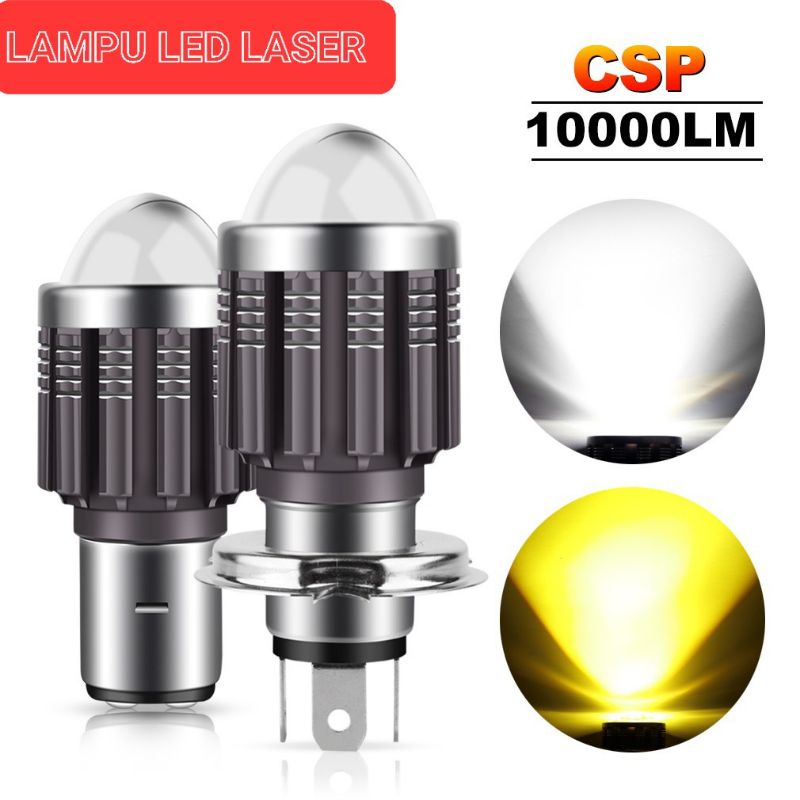 Lampu Laser utama motor mobil D2 2warna putih kuning LAMPU KAKI H4 LASER