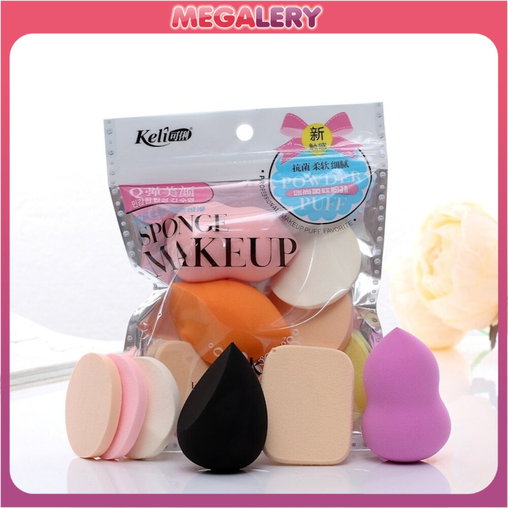 Beauty Blender Spons Make up 1 Set Isi 6 Pcs / Sponge Bedak Foundation / Sponge SET 6 PCS SPONGE