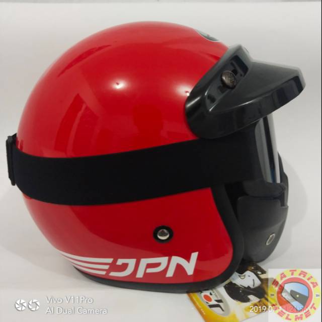 Helm Bogo SNI GOOGLE MASKER Merah Glossy