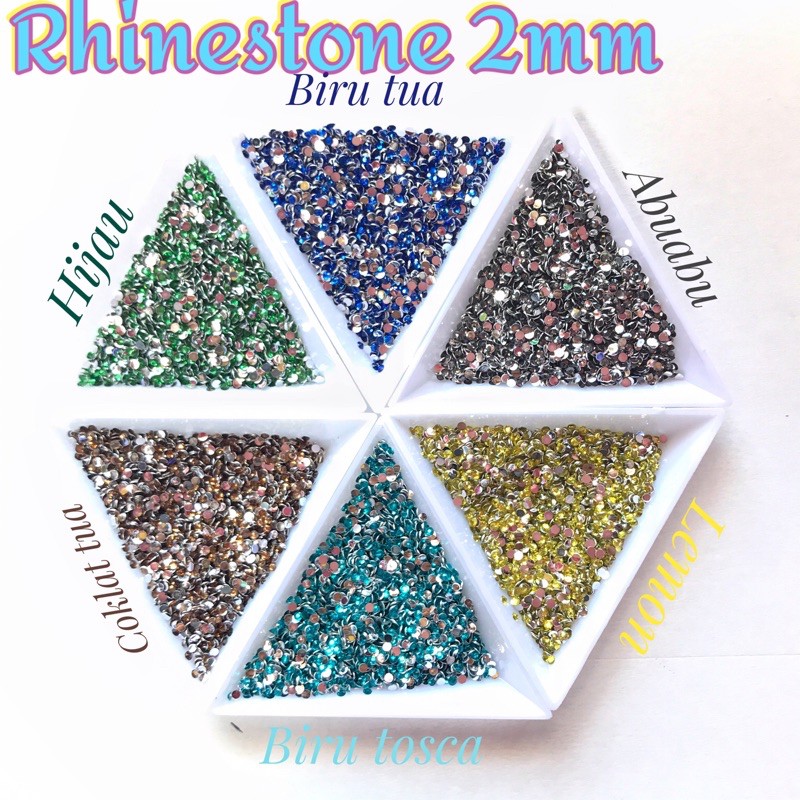 RHINESTONE 2MM isi 1000pcs manik manik nailart henna