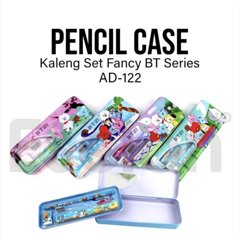 

TEMPAT PENSIL KALENG BT21 + ISI | KOTAK PENSIL KALENG BT21 PLUS ISI SET PENCIL