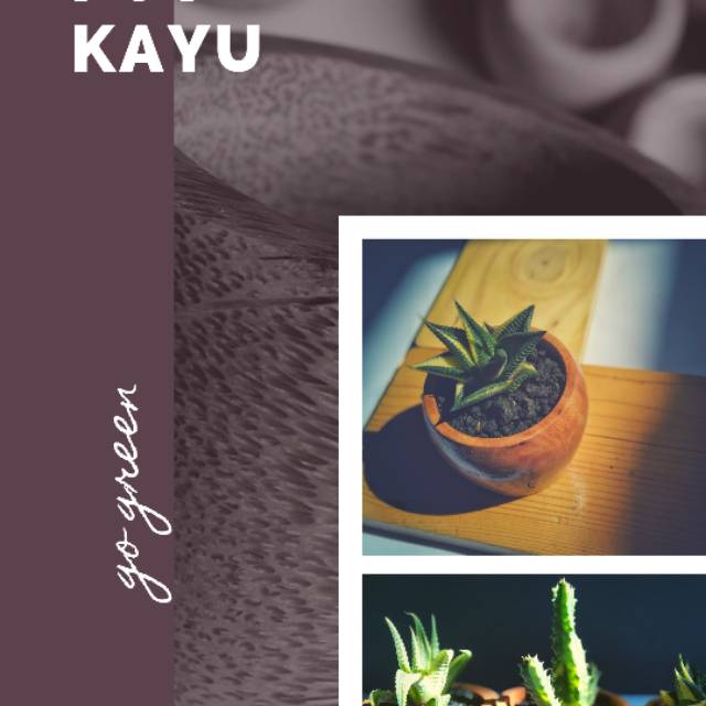 Pot kayu sukulen / kaktus mini -yusufflorra -SA