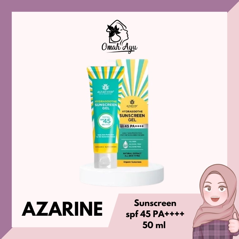 [READY] AZARINE HYDRASOOTHE SUNSCREEN GEL SPF45 PA++++ 50 ML / TABIR SURYA PELINDUNG WAJAH BY AZARINE