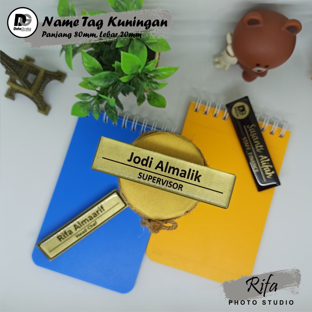 

[CUSTOM] NAMETAG KUNINGAN PERSEGI Pin Bros Aksesoris Souvenir NAMA