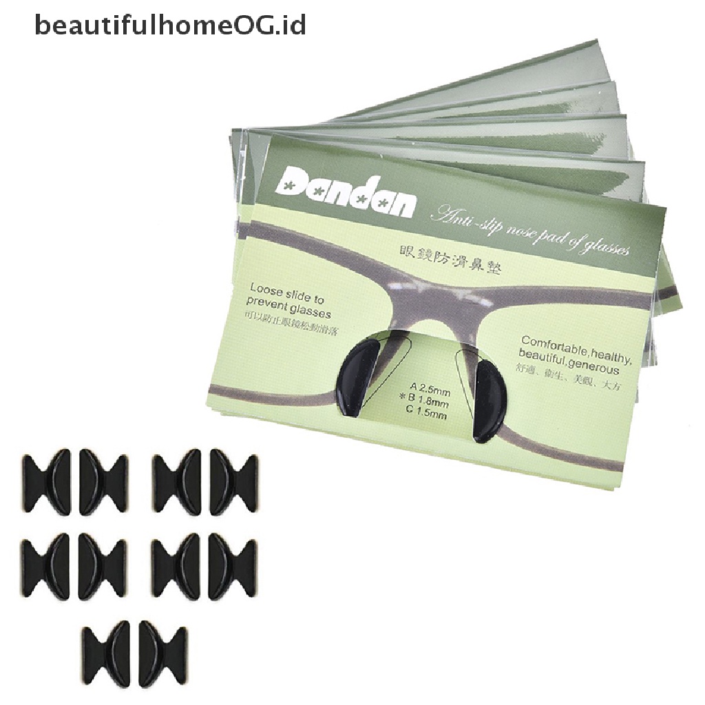5 Pasang Bantalan Hidung Kacamata Bahan Silikon anti slip Ukuran 1.8mm