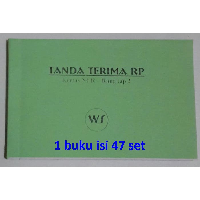 

Buku tanda terima rupiah NCR 1/4 folio rangkap 2