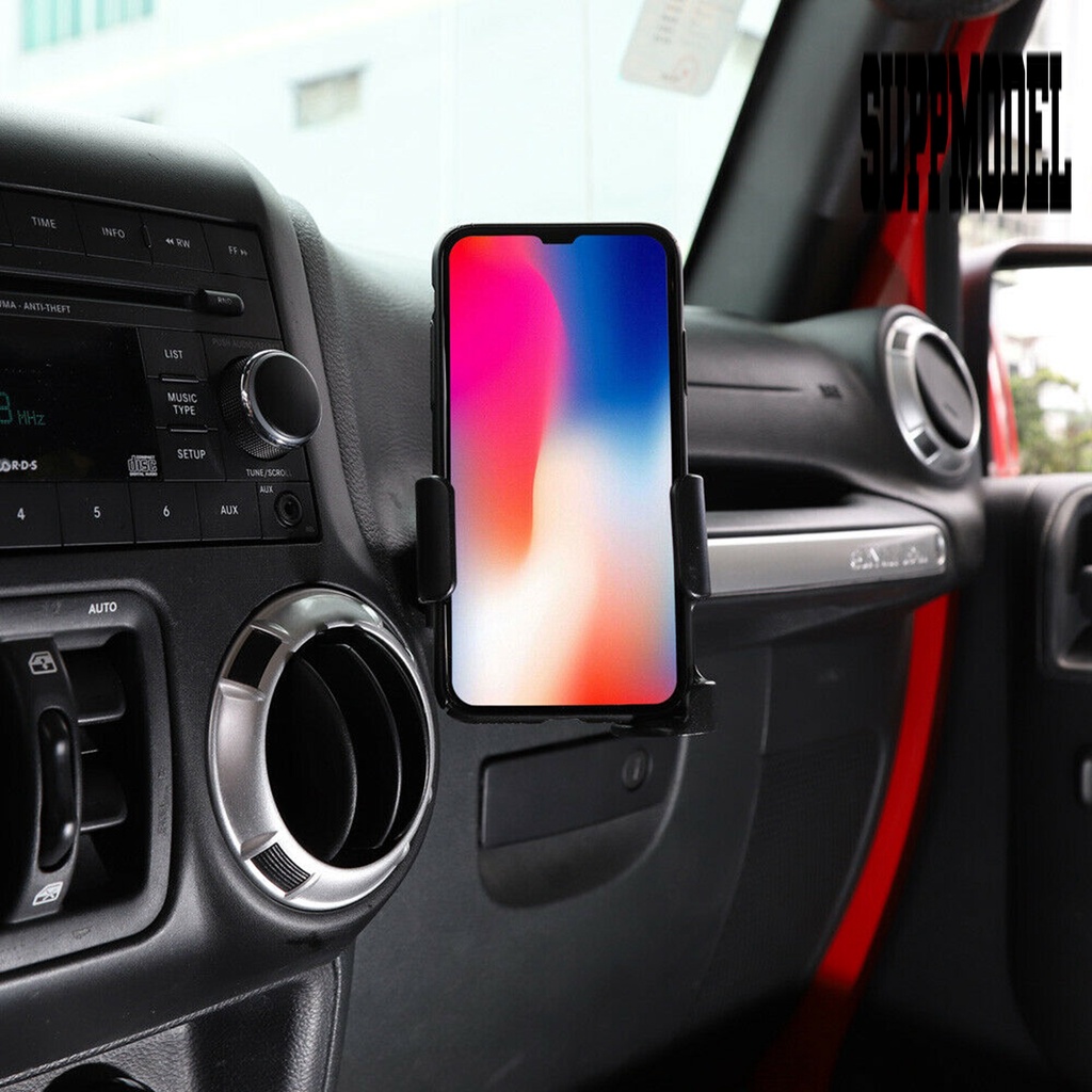 Rak Holder Gelas / Handphone Multifungsi 2 in 1 Warna Hitam Untuk Jeep Wrangler JK 2012-2018