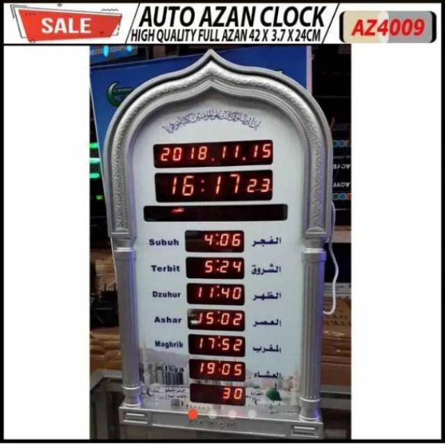 JAM DINGDING/MEJA DIJITAL ADZAN SET JAM ADZAN AL PIGEONS AZ -4009/