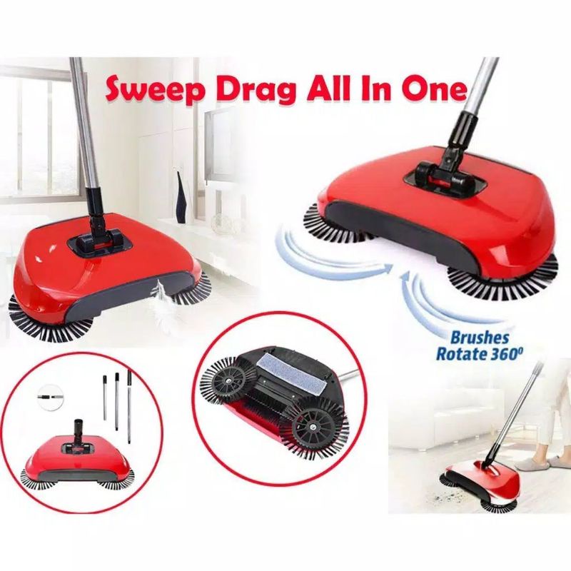 Sapu Otomatis Pembersih Lantai Debu 360 Derajat Sapu Serbaguna Superbrom Tanpa Listrik