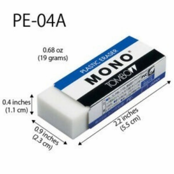 

Tombow Mono Penghapus Pensil Medium PE-04A White Plastic Eraser ORI