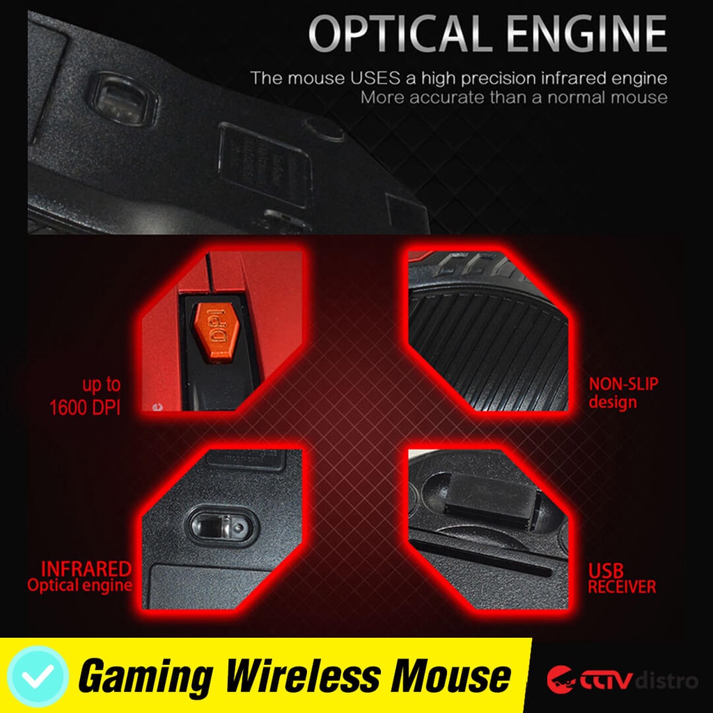 W103 Mouse Wireless Laptop Komputer Gaming Tanpa Kabel Portable Murah Mose Wireles Garansi 1 Bulan