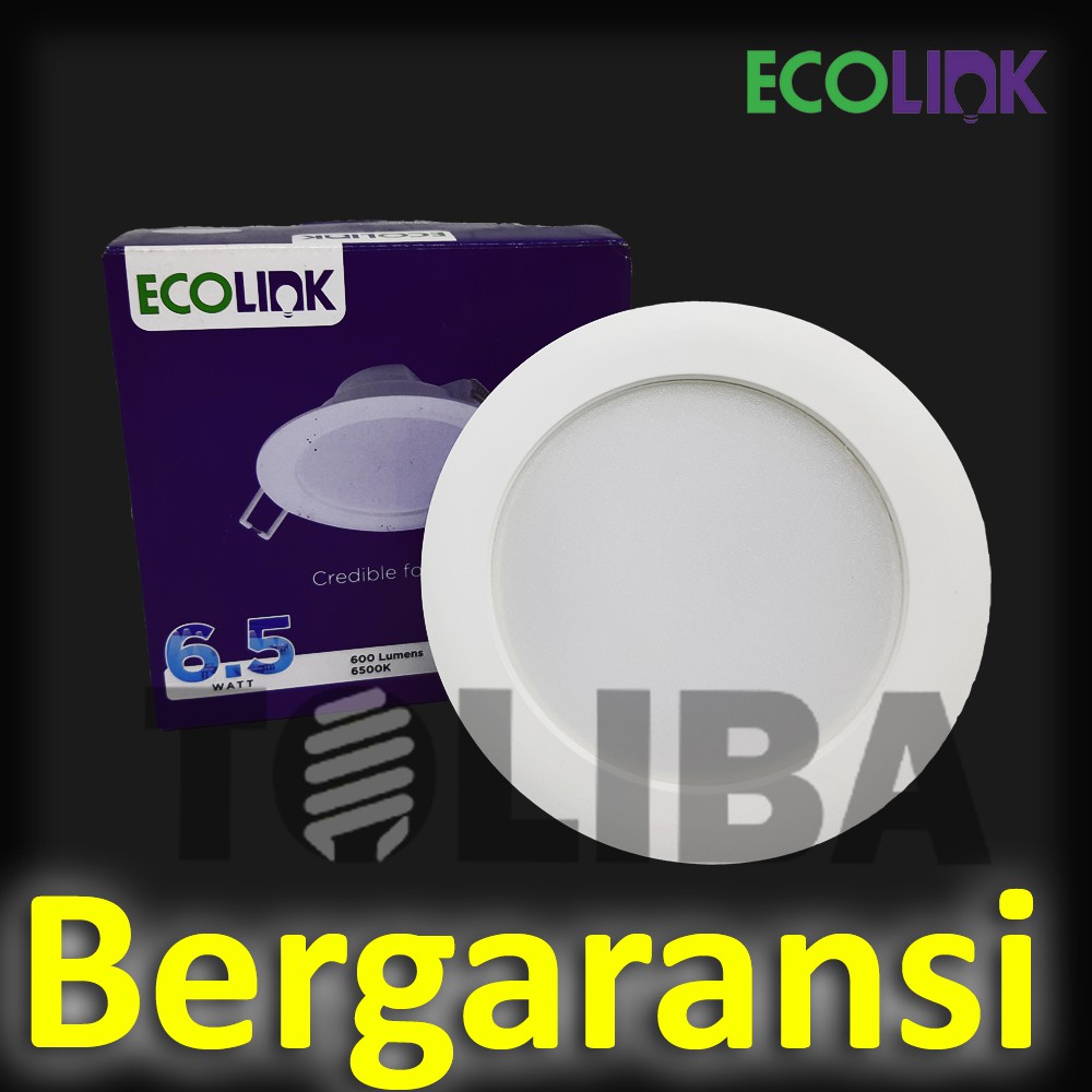 lampu downlight led ecolink 6.5w 6.5watt 6,5 watt 6,5 w / downlight plafon / putih / kuning sni